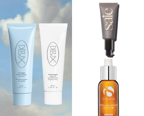 glowy & natural skincare and makeup routine cover photo collage