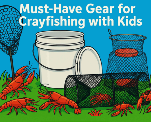 Must-Have Gear for Crayfishing with Kids cover photo collage