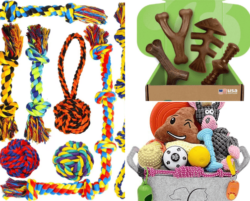 Dog toys cover photo collage