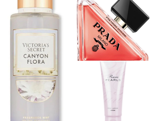 perfumes, body mists , lotions etc cover photo collage