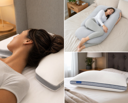 Best Bed Pillows for Sleep on Amazon — Memory Foam, Cooling, Side Sleeper, Back Sleeper & More cover photo collage