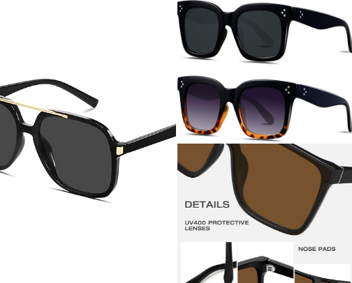 🕶️ Oversized UV Sunglasses cover photo collage