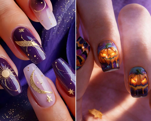 Spooky-Chic Halloween Press-On Nails for Every Costume & Mood cover photo collage