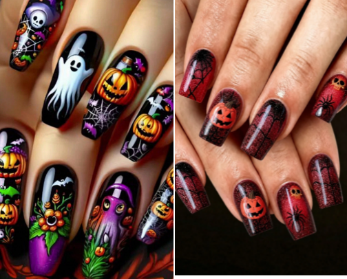 Spooky-Chic Halloween Press-On Nails for Every Costume & Mood cover photo collage