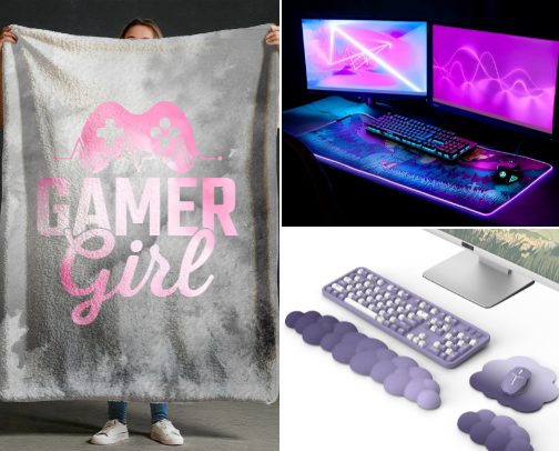 My Dream Gaming Setup: Aesthetic + Cozy Gamer Girl Setup Ideas🎮🕹️ cover photo collage