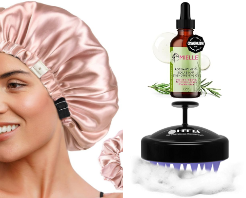 Haircare products for boosting hair growth&lt;3 cover photo collage