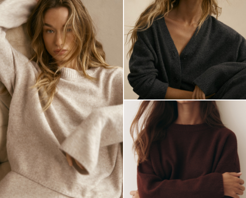 Neutral Winter Sweaters cover photo collage