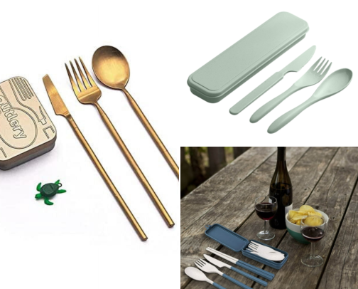I Finally Ditched Plastic Forks at Work With This Reusable Cutlery Setup cover photo collage