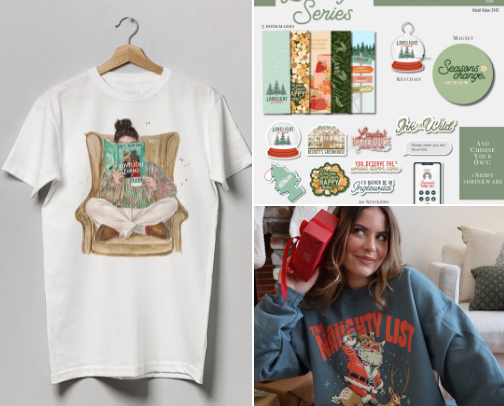 Christmas bookish list cover photo collage
