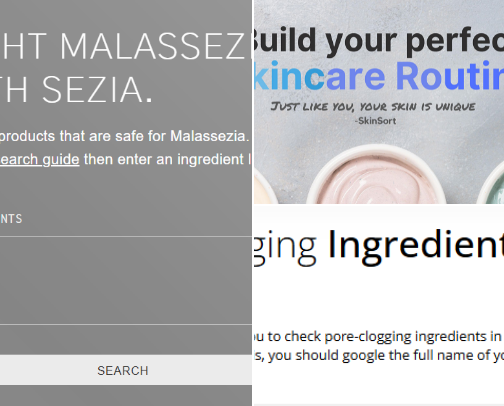 Ingredient Checkers I use for pore clogging/fungal acne! cover photo collage