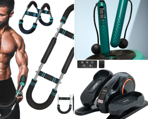 At-home gym equipment🤸‍♂️ cover photo collage