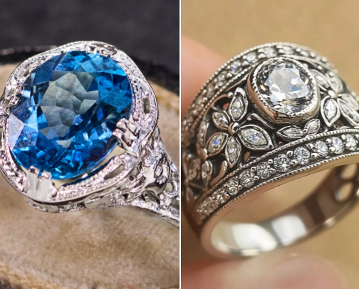 💍 Antique,  Vintage, Art Deco Rings cover photo collage
