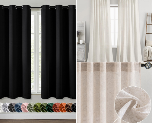 Best Amazon Curtains for Bedroom: Selling Drapes on a Budget from Linen Curtains cover photo collage
