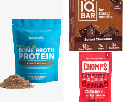 Clean Protein Powder & Protein Snacks cover photo collage