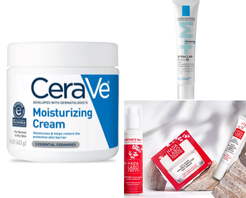 Skin care products cover photo collage