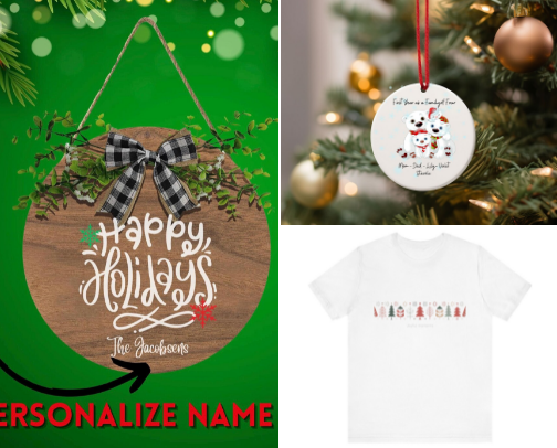 Unique designs & Personalized gifts - Etsy Shop cover photo collage