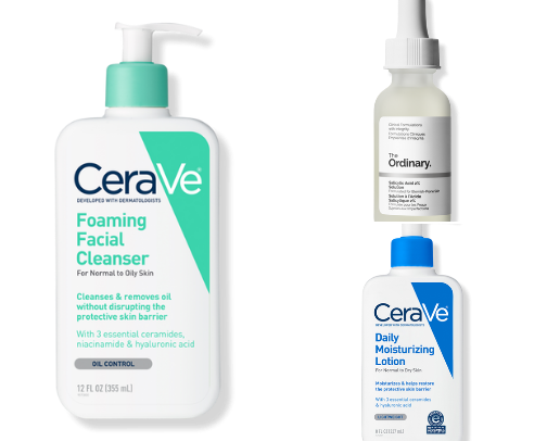 Day/night routine for acne-prone skin (that actually works) cover photo collage