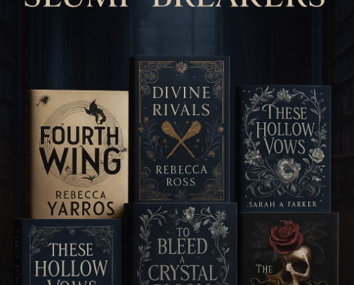 Romantasy Picks That Will Break A Reading Slump cover photo collage