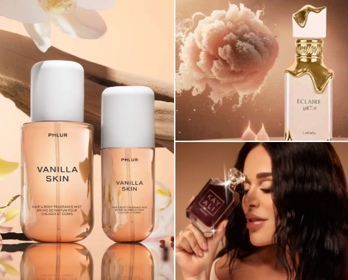 Vanilla perfumes, mists and oils🌸🥥 cover photo collage