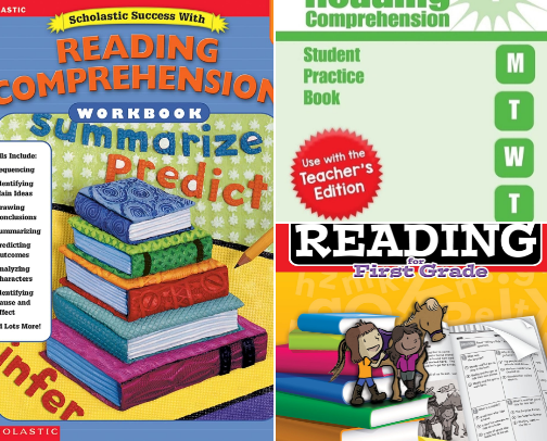 Read Free - Scholastic Success with Reading Comprehension Grade 1 Workbook for Early Readers cover photo collage