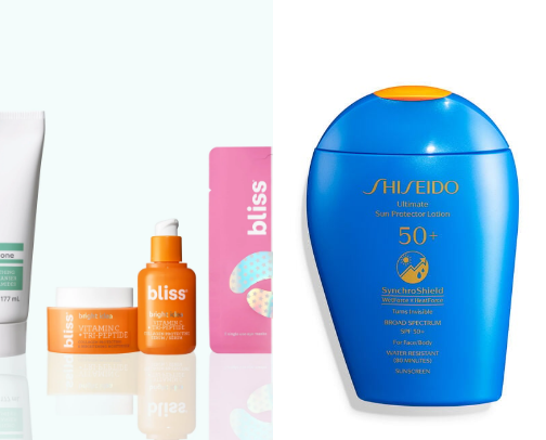 Skincare and makeup cover photo collage