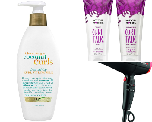Curly Girl Hair Routine Essentials cover photo collage