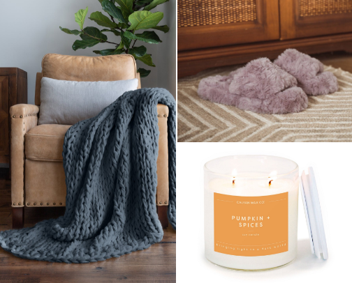 Cozy, Amazon home find fall cover photo collage