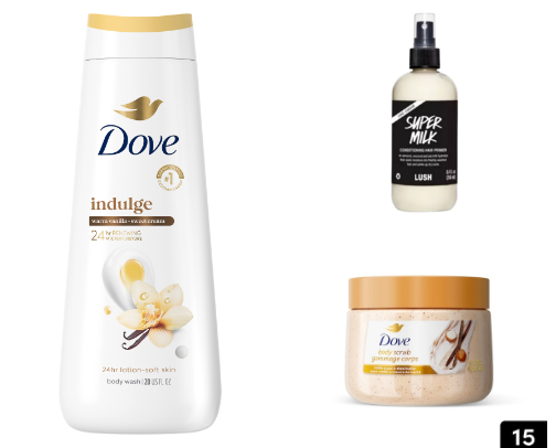 vanilla and caramel smelling must haves! cover photo collage