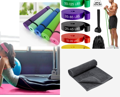 Get moving. Fitness gear i love cover photo collage