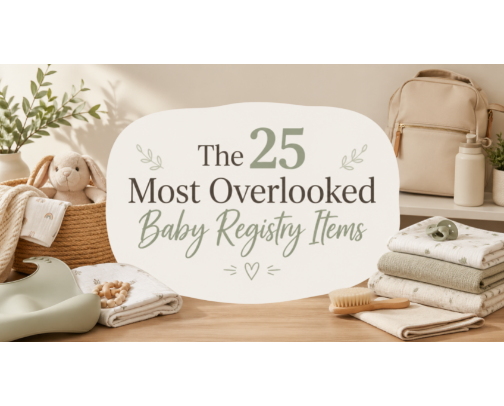 The 25 Most Overlooked Baby Registry Items cover photo collage
