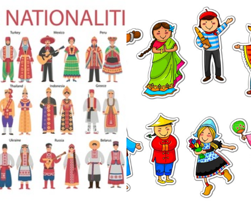 National/Traditional Dressess and Costumes  of Different Countries cover photo collage