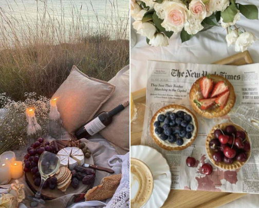 cute eats and drinks 🥯☕️ cover photo collage