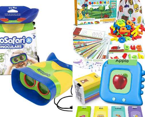 educational kids toys cover photo collage