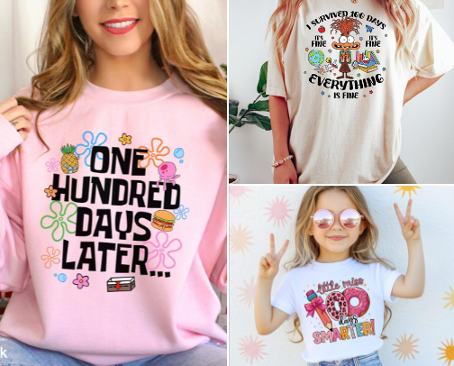 Tees to Celebrate the 100th Day of School cover photo collage