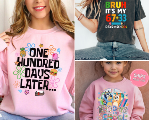 Tees to Celebrate the 100th Day of School cover photo collage