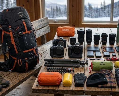 Cold Weather Expedition Gear: Landscape & Night Photography cover photo collage
