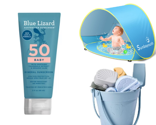 sun, shade, & splash gear cover photo collage