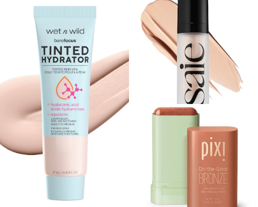 “5-min cool-girl dewy makeup look” cover photo collage