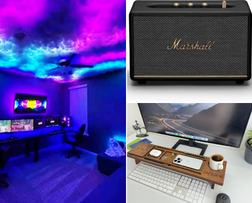 Ultimate Home Office Setup& Gaming room vibes🤎💜chameleon vibes cover photo collage