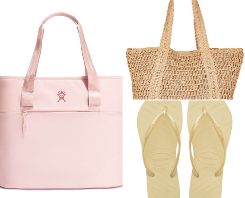 beach day essentials ☀️👙 cover photo collage
