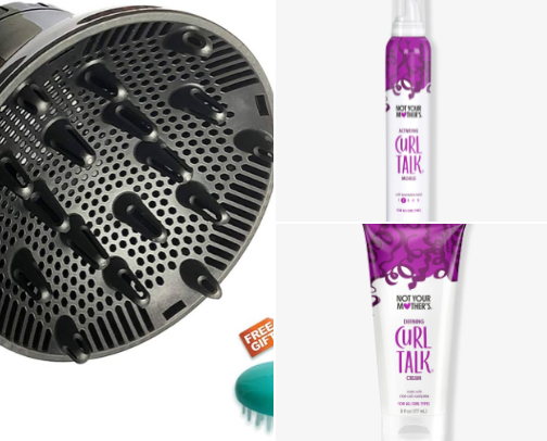 Curly hair products cover photo collage