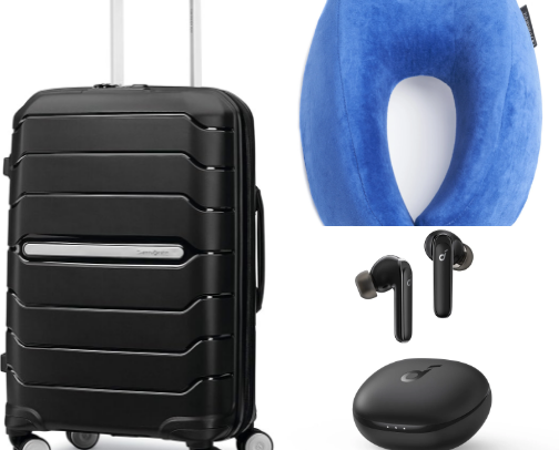 "Lights, Camera, Departure: Travel Essential made easy cover photo collage