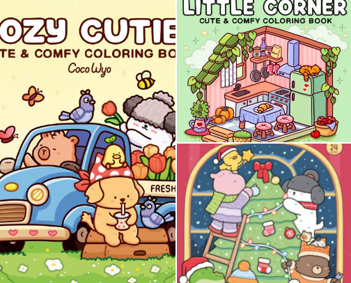 Coloring Books for Relaxation and Creativity cover photo collage