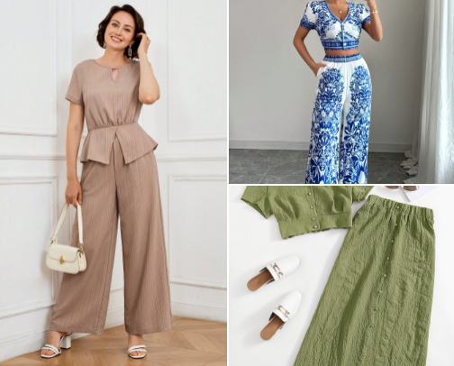 Trendy terno set for women cover photo collage