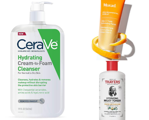 My Current skincare regimen! cover photo collage