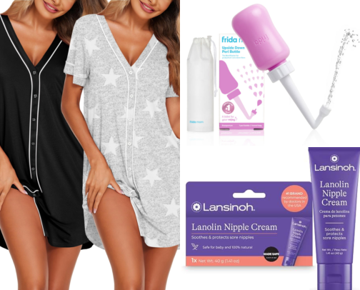 New Mom, Who Dis?! Postpartum Essentials ✨💫 cover photo collage