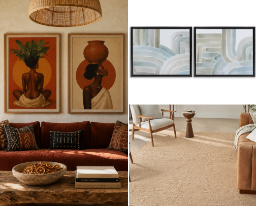 My Earth Tone Boho Living Room: The Exact Pieces I Used cover photo collage