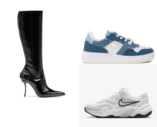 sneakers, bootsheels. cover photo collage