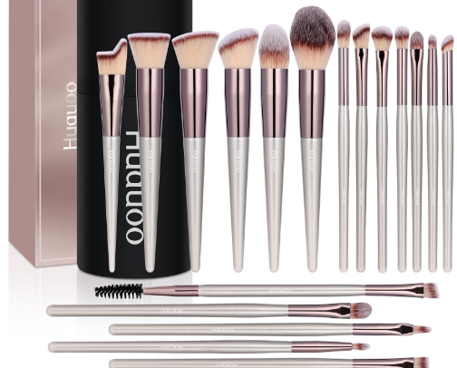 Huauoo Makeup Brush Set 20 Pcs, Foundation Powder Concealers Eye Shadows Blush Makeup Brushes cover photo collage
