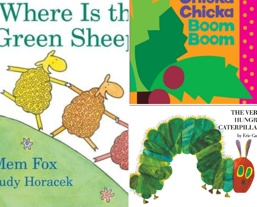 Board books for 0-3 year olds cover photo collage